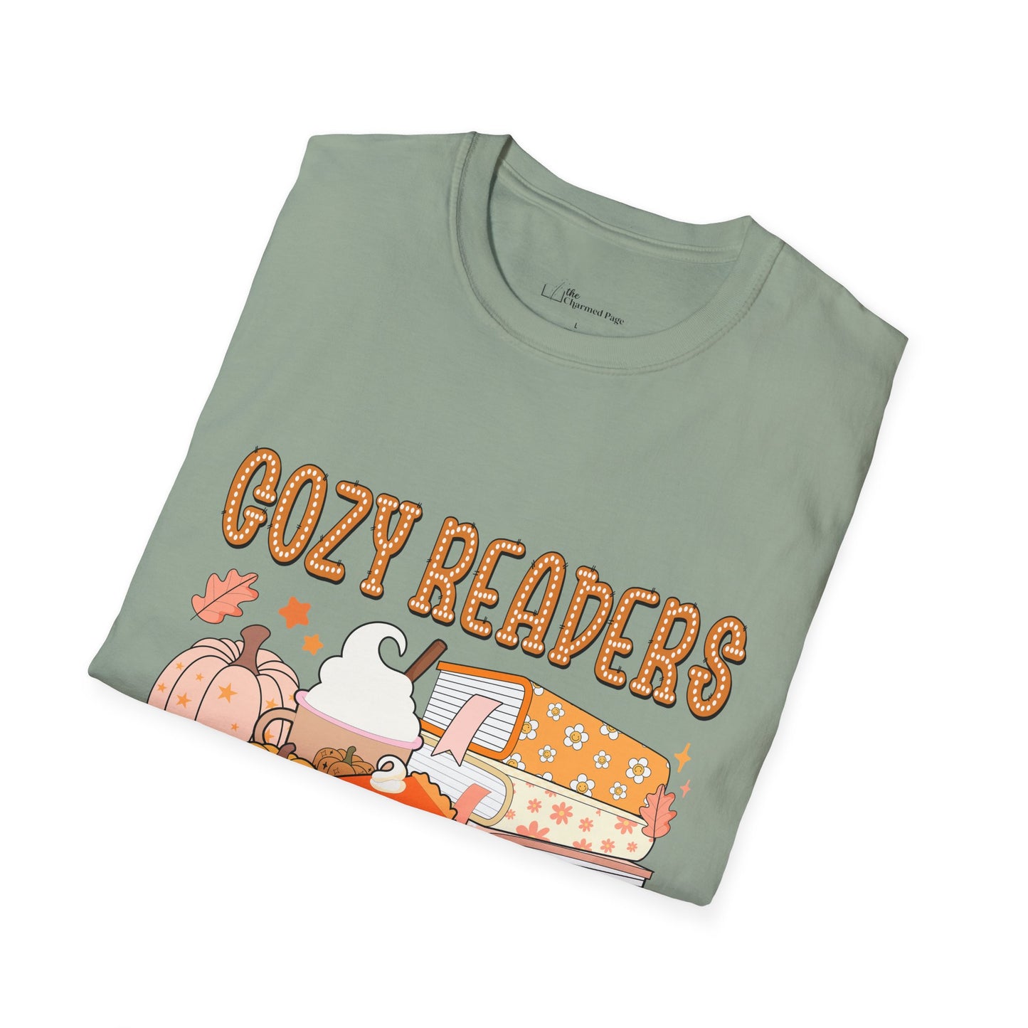 Cozy Readers Book Society T-Shirt, Unisex Softstyle Tee, Fall Reading Shirt, Gift for Book Lovers, Cozy Vibes Apparel