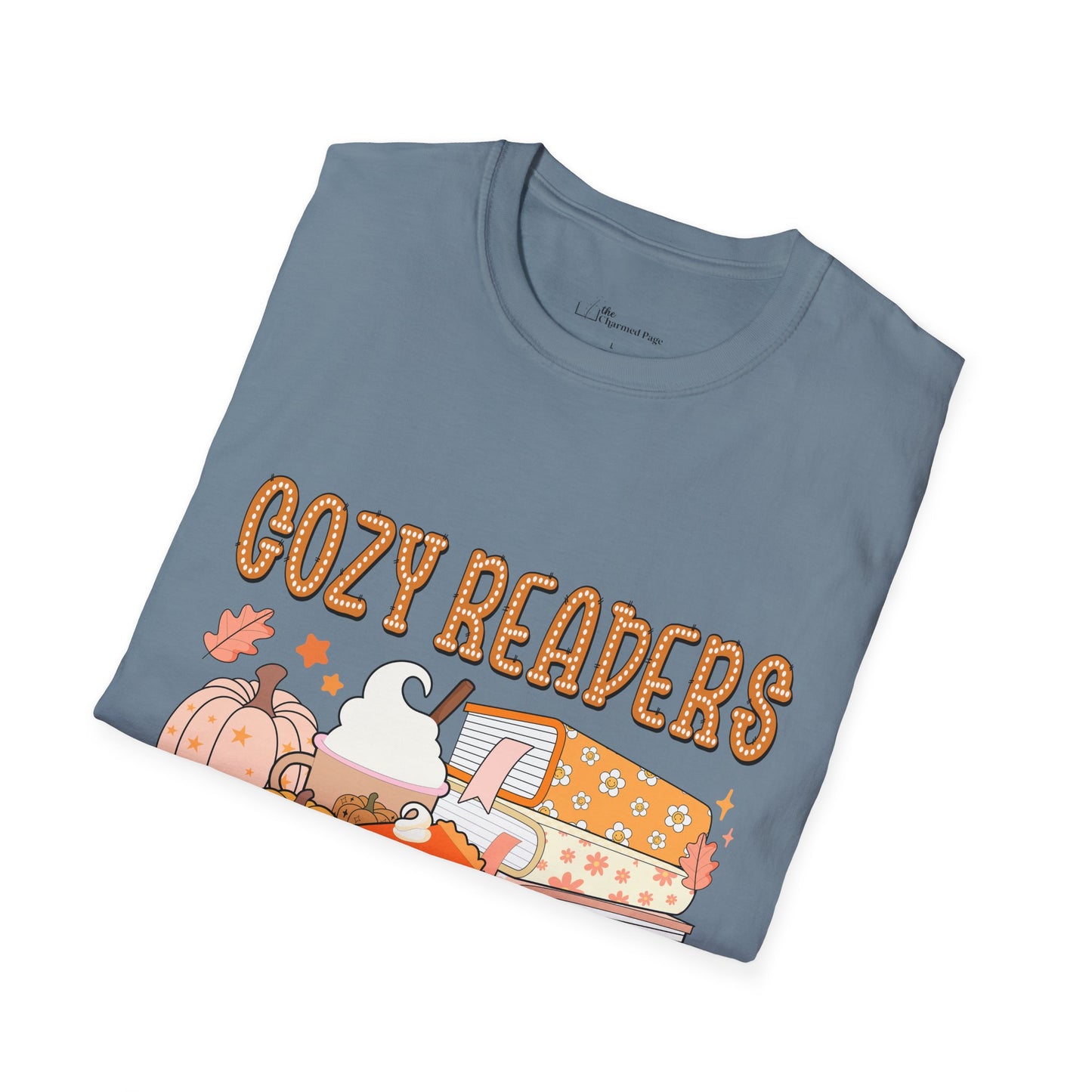 Cozy Readers Book Society T-Shirt, Unisex Softstyle Tee, Fall Reading Shirt, Gift for Book Lovers, Cozy Vibes Apparel