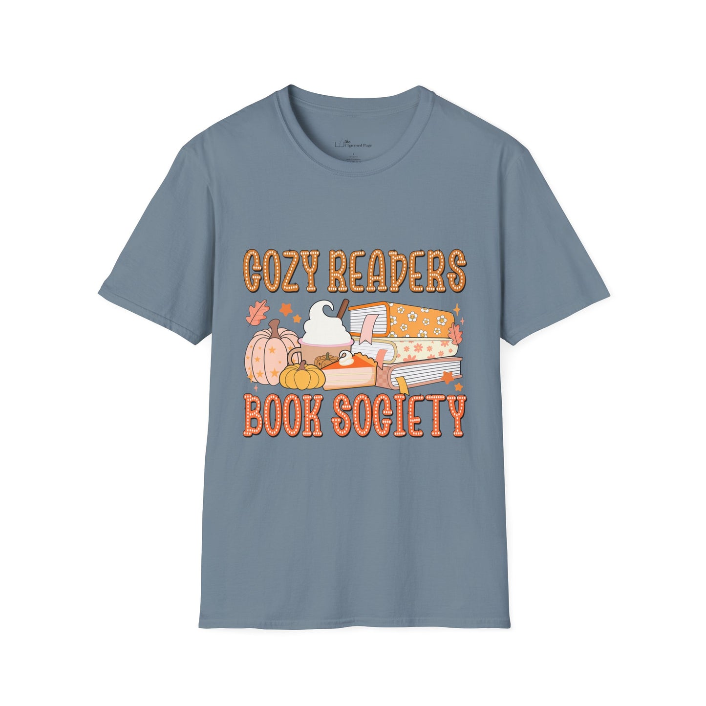 Cozy Readers Book Society T-Shirt, Unisex Softstyle Tee, Fall Reading Shirt, Gift for Book Lovers, Cozy Vibes Apparel