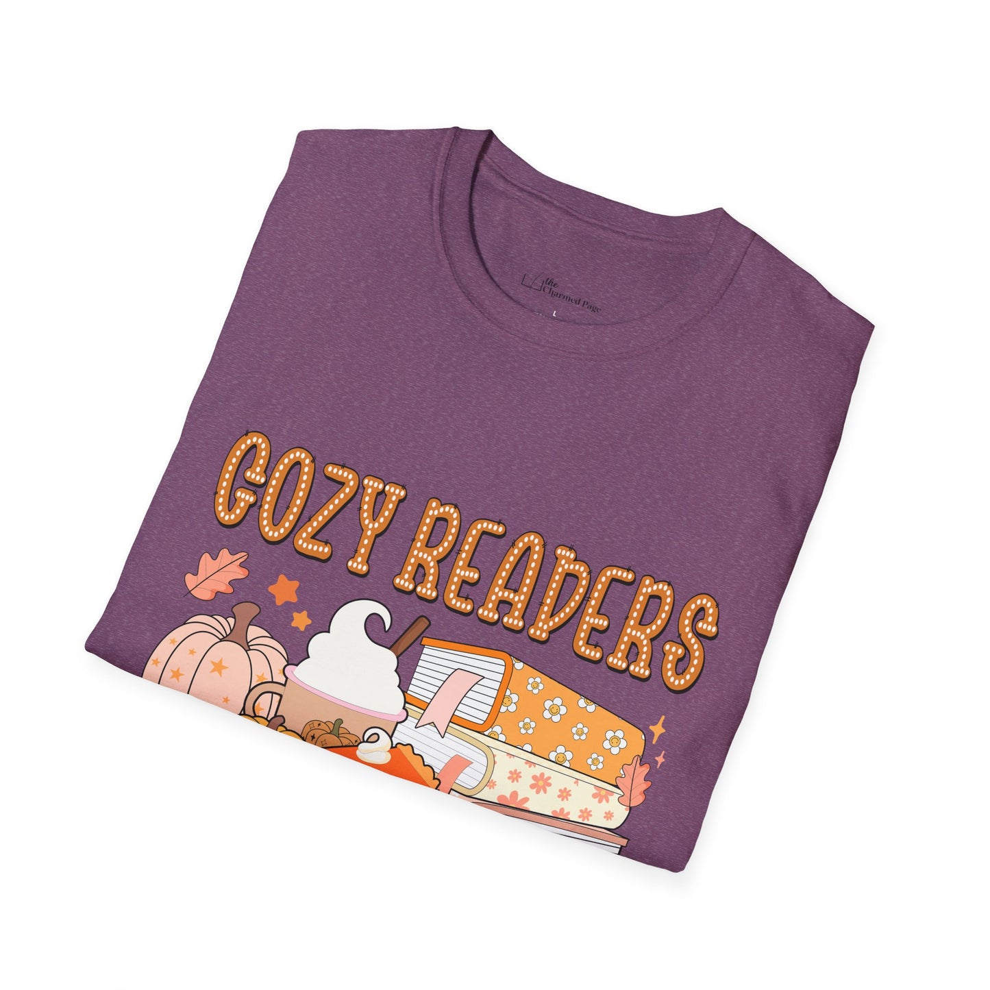 Cozy Readers Book Society T-Shirt, Unisex Softstyle Tee, Fall Reading Shirt, Gift for Book Lovers, Cozy Vibes Apparel