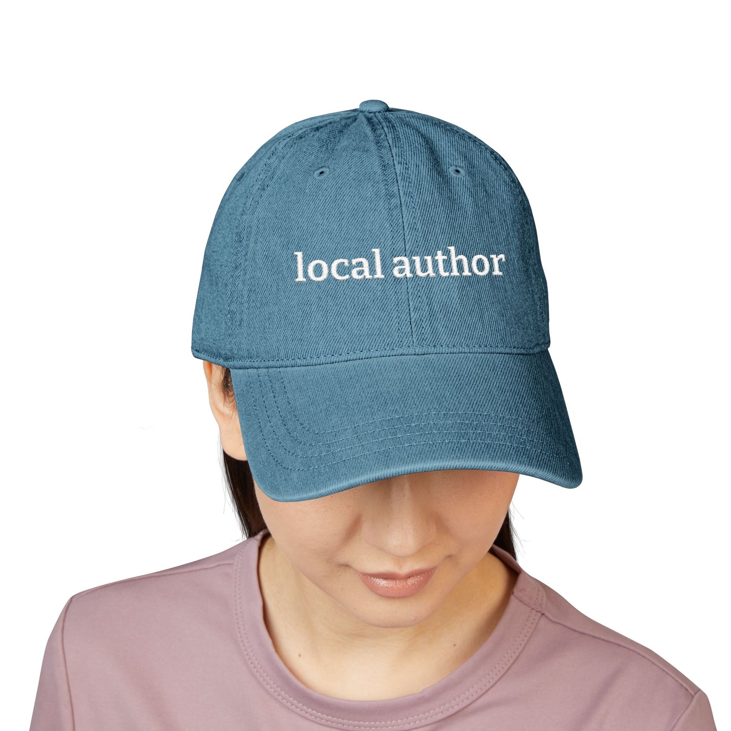 Local Author Denim Hat — Embroidered "Local Author" Cap