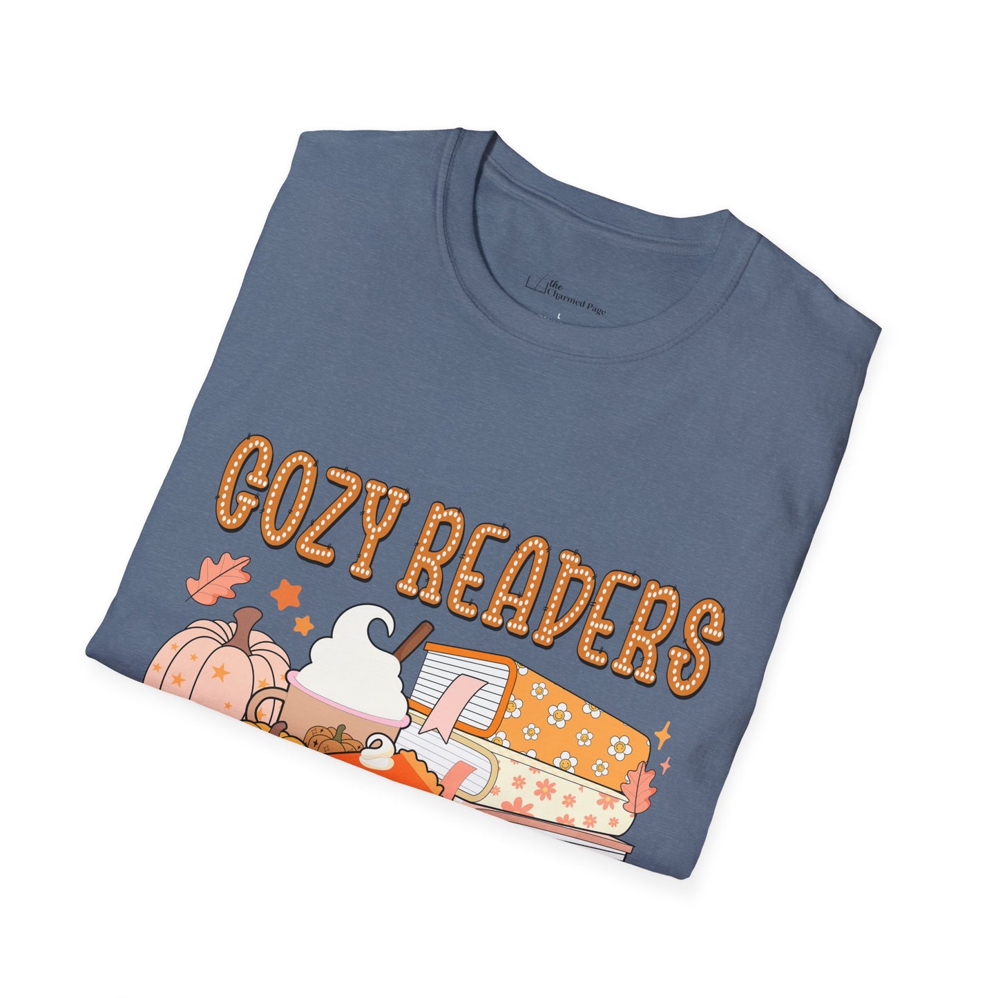Cozy Readers Book Society T-Shirt, Unisex Softstyle Tee, Fall Reading Shirt, Gift for Book Lovers, Cozy Vibes Apparel