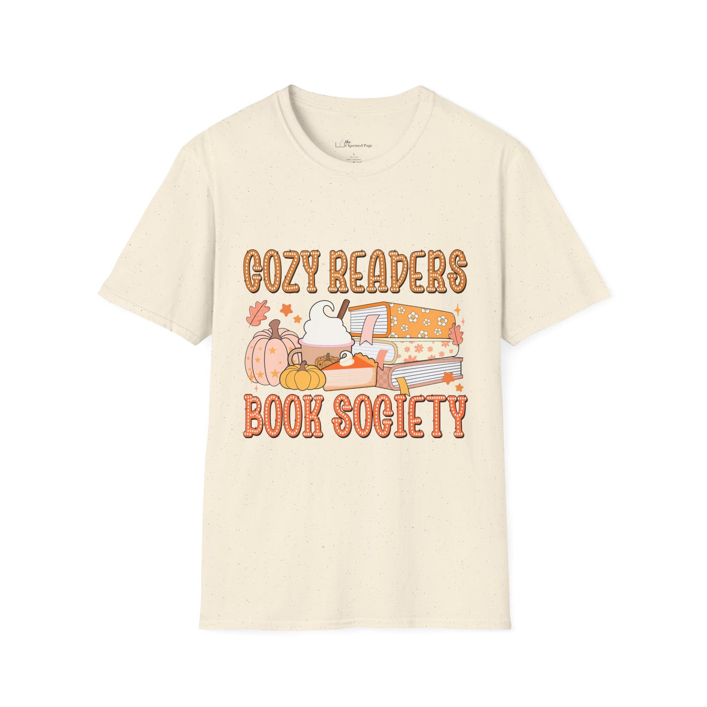 Cozy Readers Book Society T-Shirt, Unisex Softstyle Tee, Fall Reading Shirt, Gift for Book Lovers, Cozy Vibes Apparel