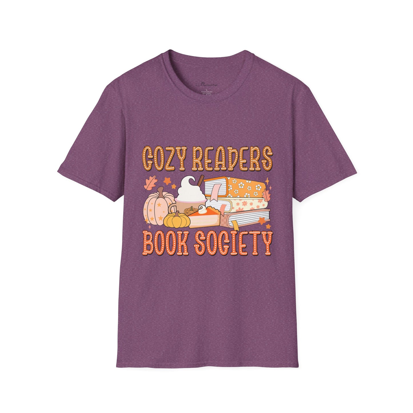 Cozy Readers Book Society T-Shirt, Unisex Softstyle Tee, Fall Reading Shirt, Gift for Book Lovers, Cozy Vibes Apparel