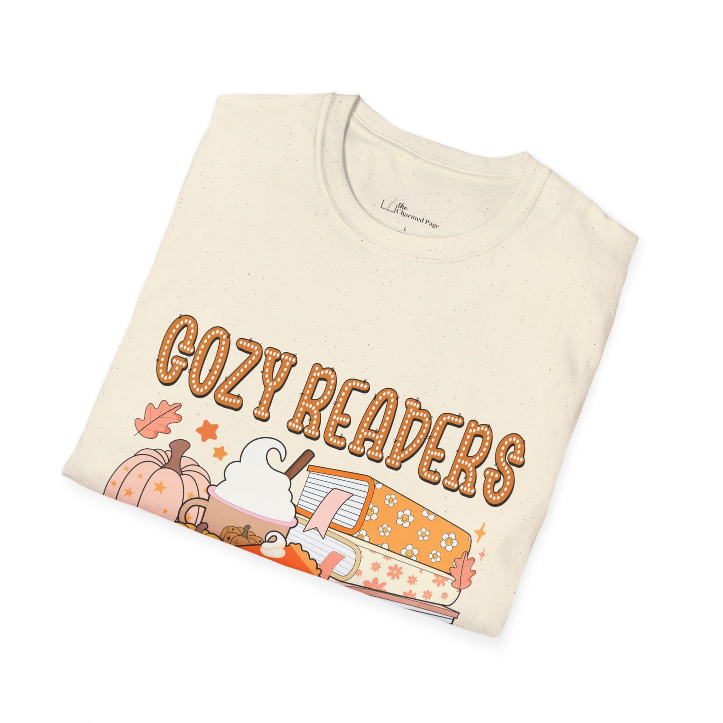 Cozy Readers Book Society T-Shirt, Unisex Softstyle Tee, Fall Reading Shirt, Gift for Book Lovers, Cozy Vibes Apparel