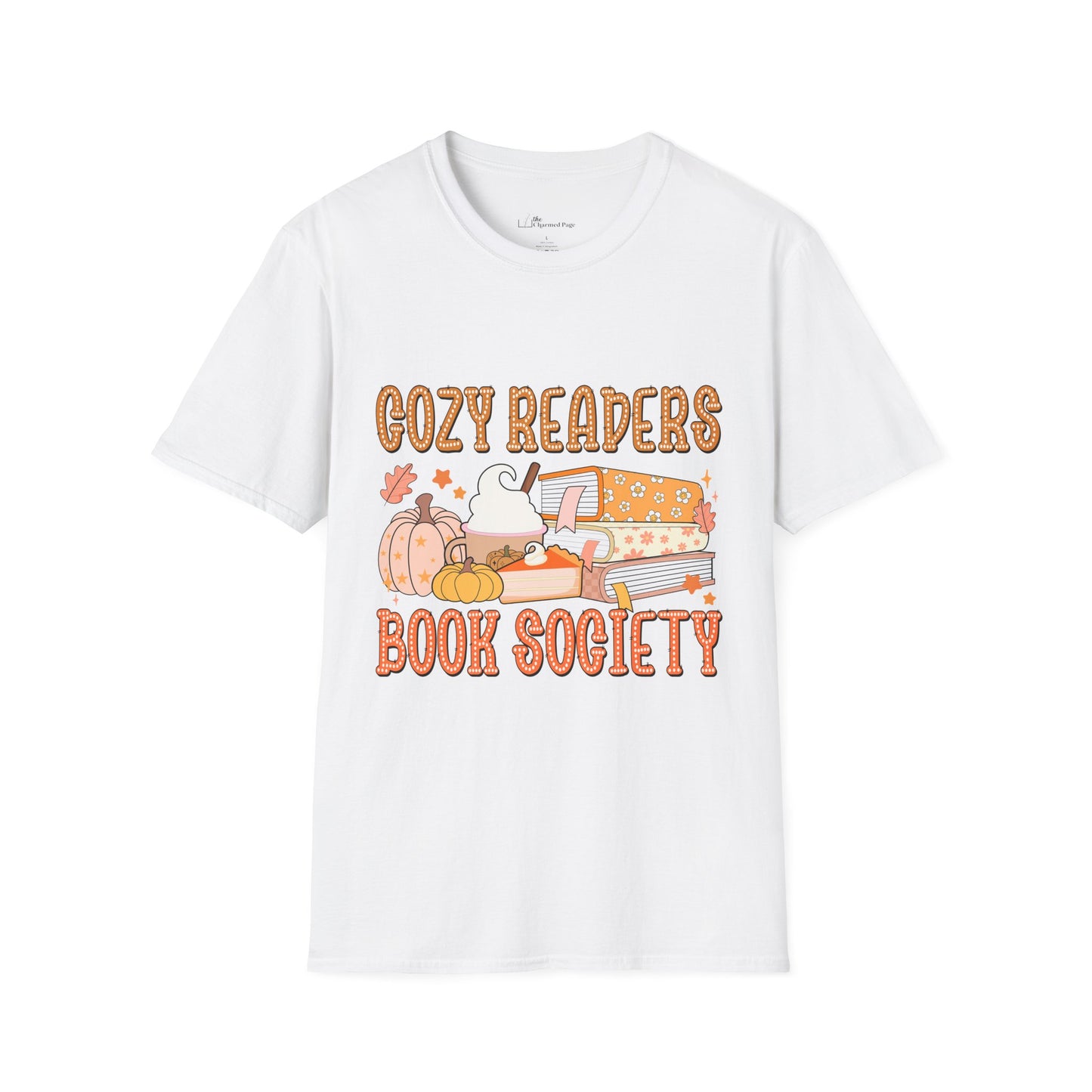 Cozy Readers Book Society T-Shirt, Unisex Softstyle Tee, Fall Reading Shirt, Gift for Book Lovers, Cozy Vibes Apparel