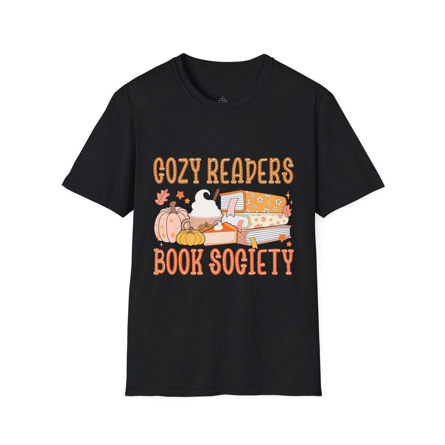 Cozy Readers Book Society T-Shirt, Unisex Softstyle Tee, Fall Reading Shirt, Gift for Book Lovers, Cozy Vibes Apparel
