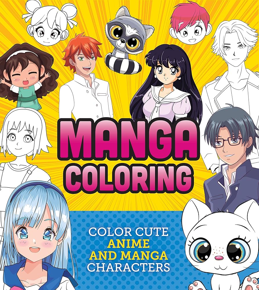 Manga Coloring Book: Color Cute Anime and Manga Characters (Creative Coloring) cover image