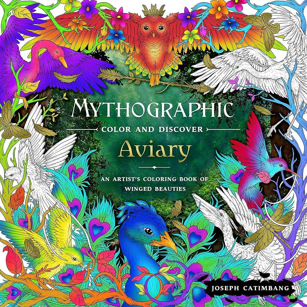 Mythographic Color and Discover: Aviary: An Artist's Coloring Book of Winged Beauties cover image