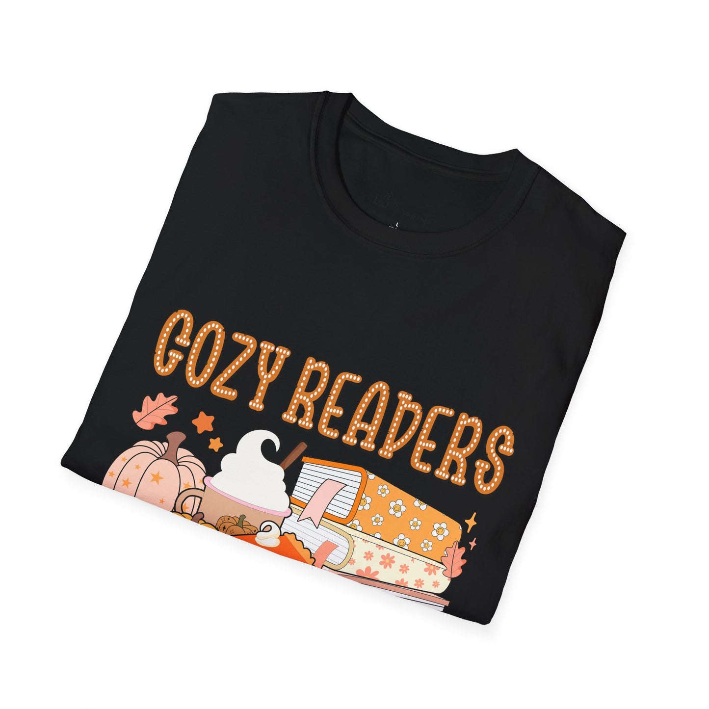 Cozy Readers Book Society T-Shirt, Unisex Softstyle Tee, Fall Reading Shirt, Gift for Book Lovers, Cozy Vibes Apparel