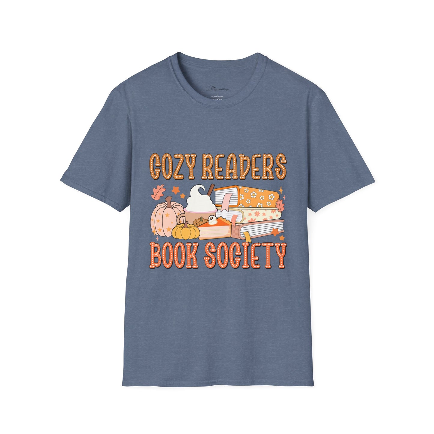 Cozy Readers Book Society T-Shirt, Unisex Softstyle Tee, Fall Reading Shirt, Gift for Book Lovers, Cozy Vibes Apparel