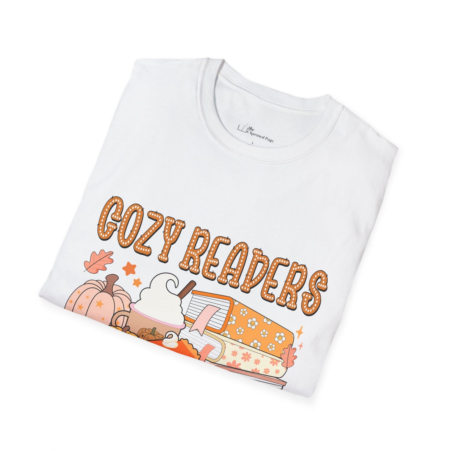 Cozy Readers Book Society T-Shirt, Unisex Softstyle Tee, Fall Reading Shirt, Gift for Book Lovers, Cozy Vibes Apparel
