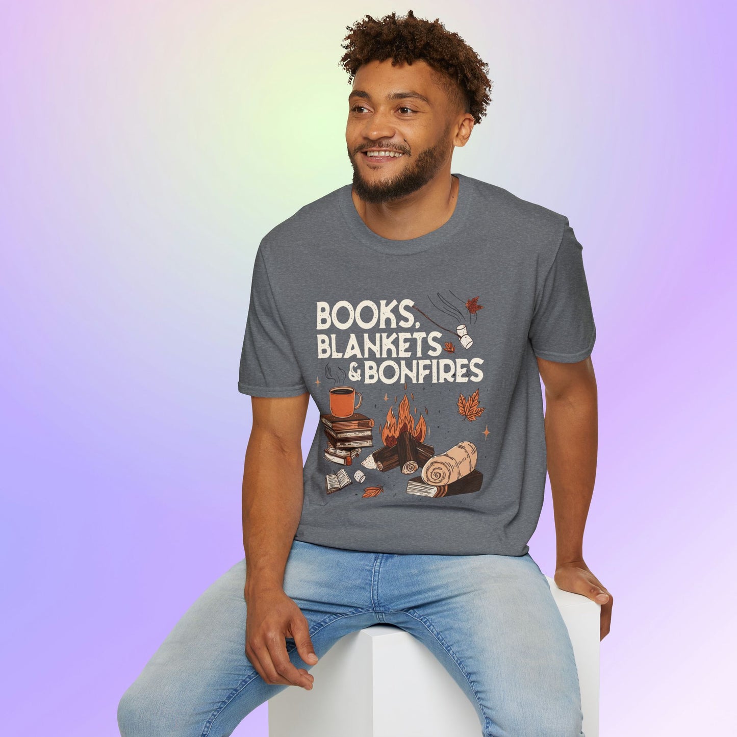 Fall Books Blankets Bonfires Unisex T-Shirt