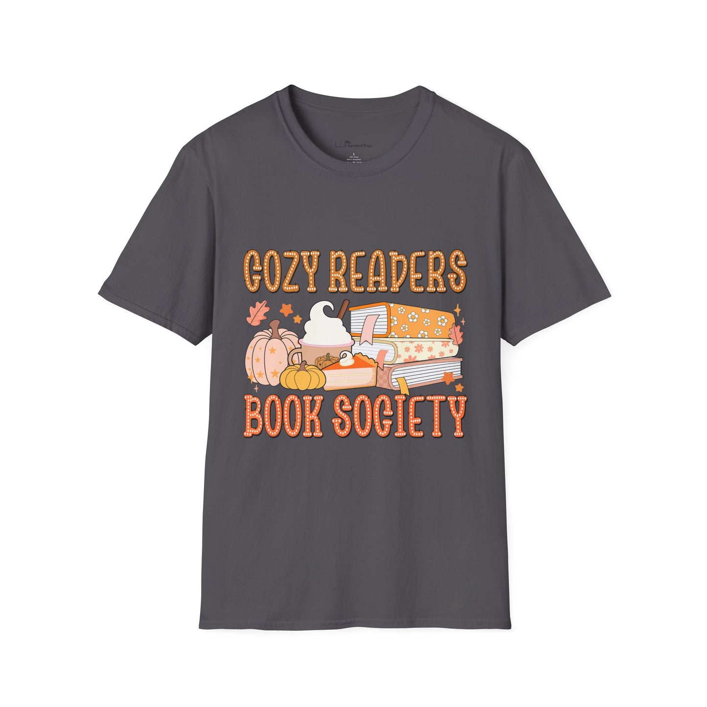 Cozy Readers Book Society T-Shirt, Unisex Softstyle Tee, Fall Reading Shirt, Gift for Book Lovers, Cozy Vibes Apparel