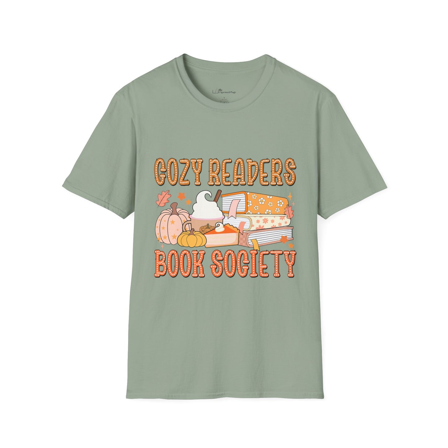 Cozy Readers Book Society T-Shirt, Unisex Softstyle Tee, Fall Reading Shirt, Gift for Book Lovers, Cozy Vibes Apparel