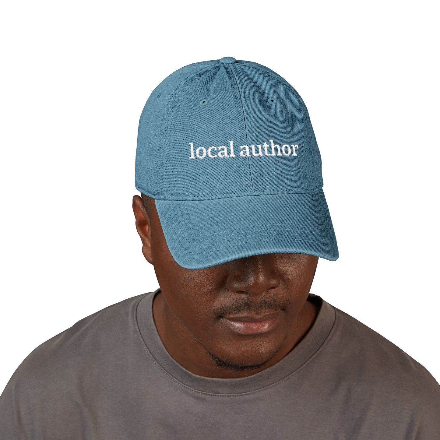 Local Author Denim Hat — Embroidered "Local Author" Cap