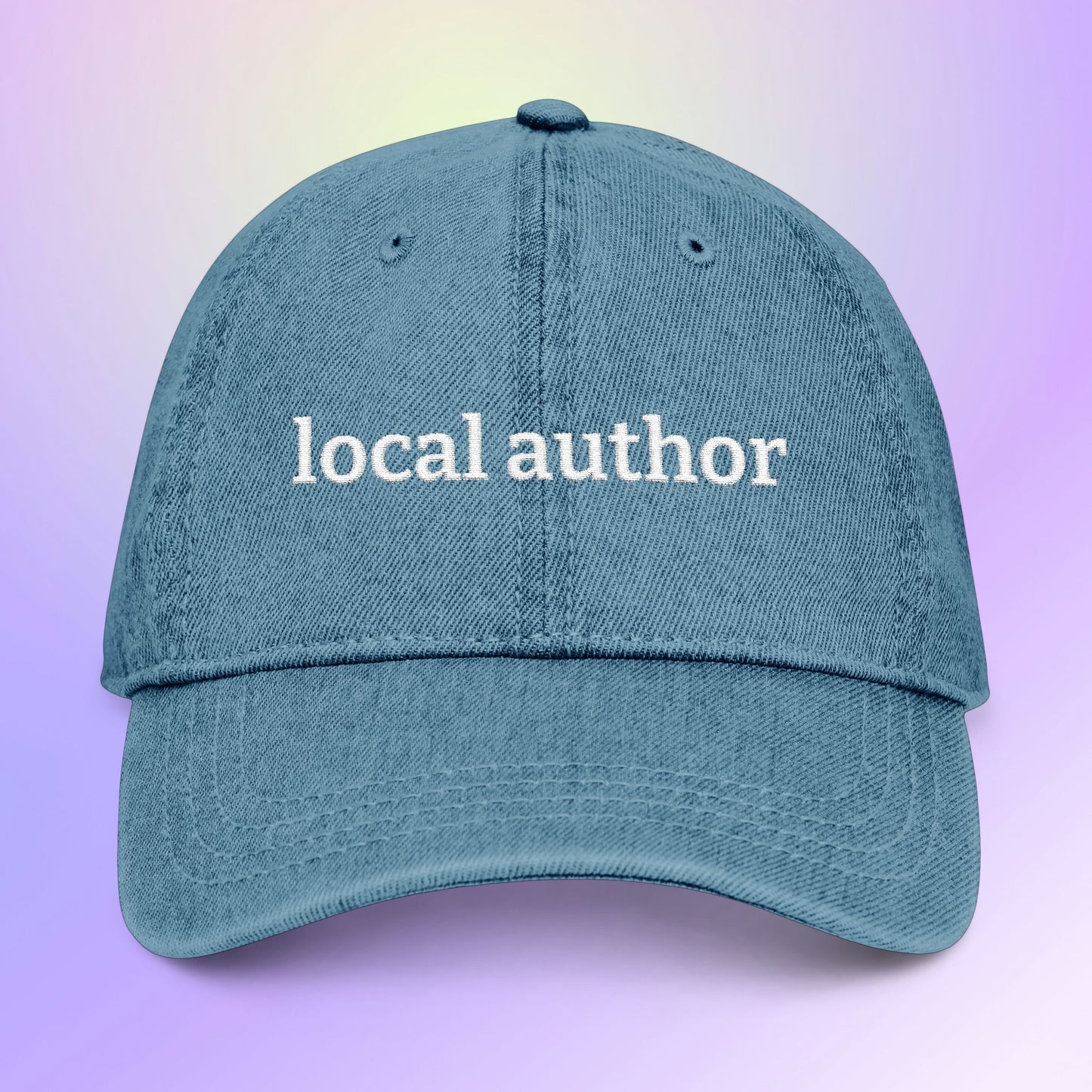 Local Author Denim Hat — Embroidered "Local Author" Cap