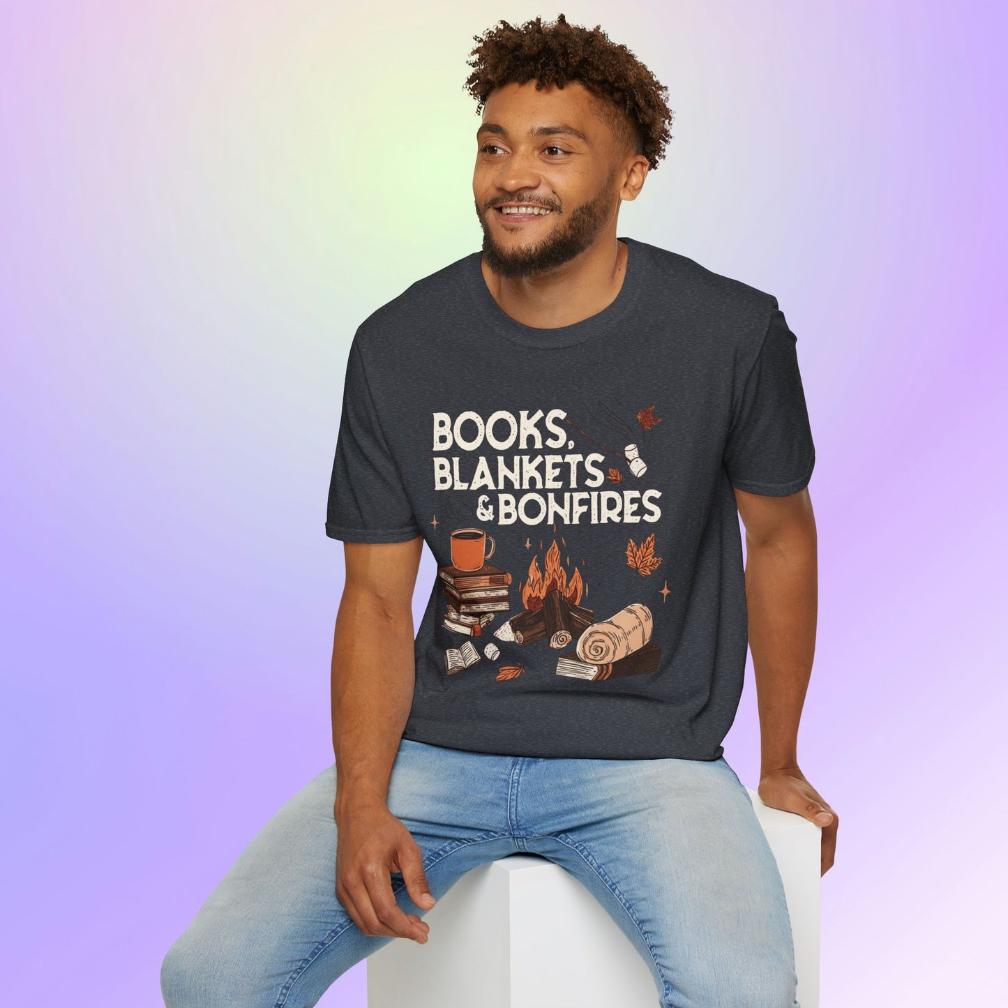 Fall Books Blankets Bonfires Unisex T-Shirt