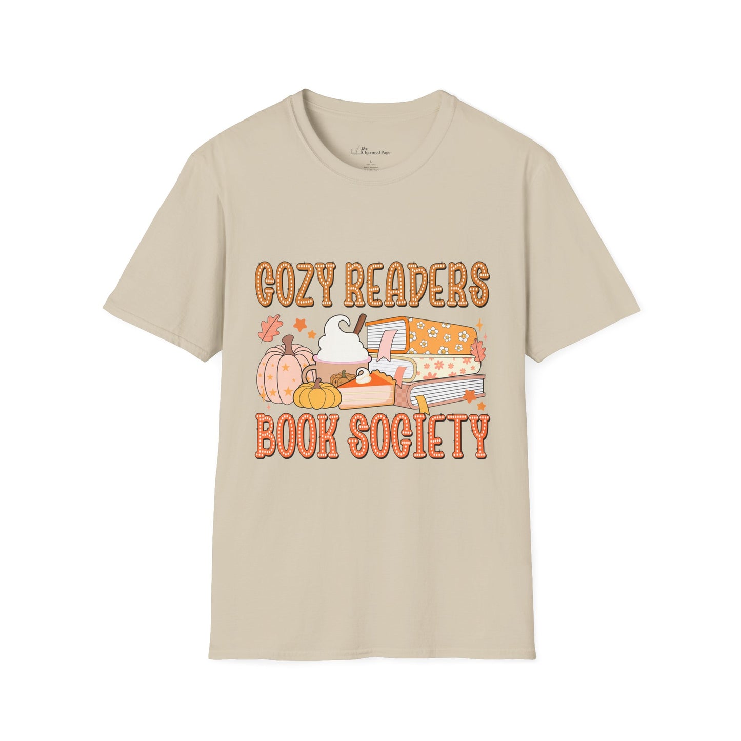 Cozy Readers Book Society T-Shirt, Unisex Softstyle Tee, Fall Reading Shirt, Gift for Book Lovers, Cozy Vibes Apparel