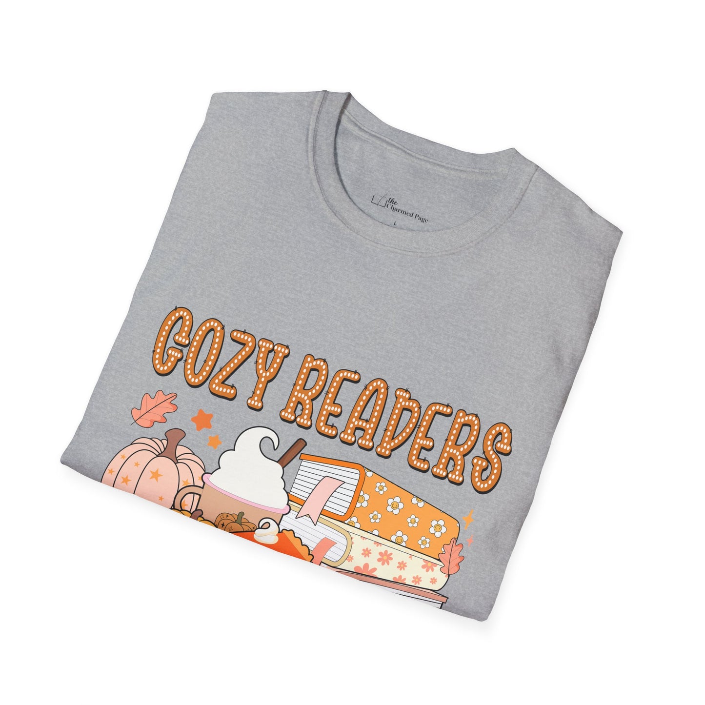 Cozy Readers Book Society T-Shirt, Unisex Softstyle Tee, Fall Reading Shirt, Gift for Book Lovers, Cozy Vibes Apparel