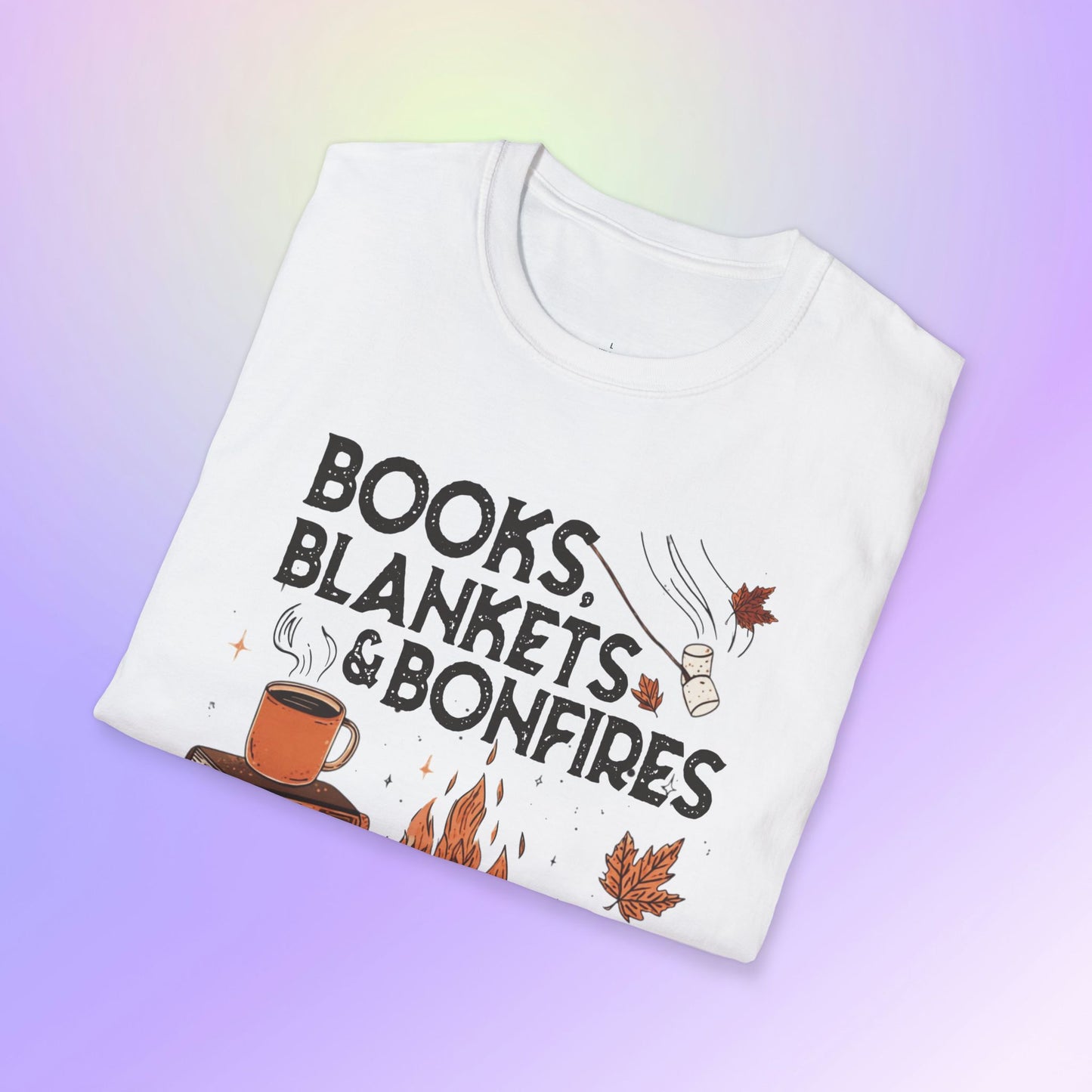 Fall Books Blankets Bonfires Unisex T-Shirt