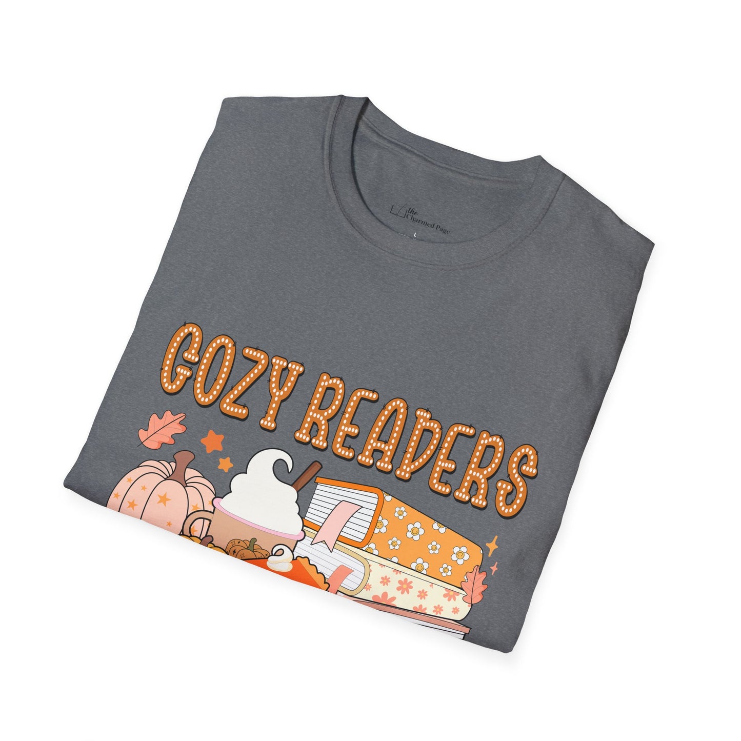 Cozy Readers Book Society T-Shirt, Unisex Softstyle Tee, Fall Reading Shirt, Gift for Book Lovers, Cozy Vibes Apparel