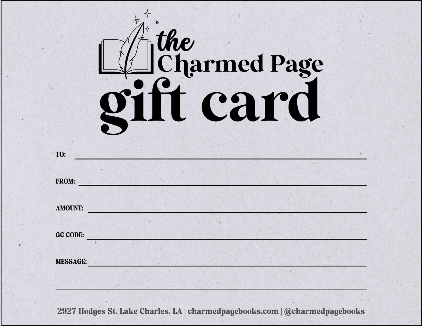 The Charmed Page Gift Card