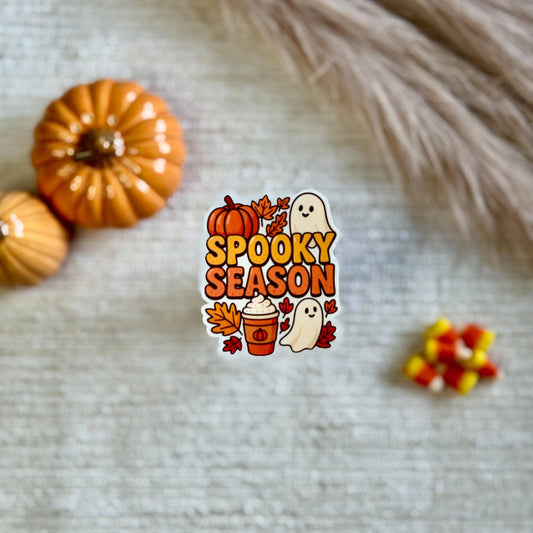 Spooky Season Ghosts & Pumpkin Coffee Sticker